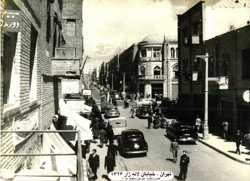 (عکس) سفر به تهران قدیم؛ اولین خیابان یکطرفه در خیابان های سنگفرش طهران 