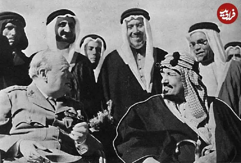 عکس؛ سفر در تاریخ؛ دیدار «اولین پادشاه عربستان با چرچیل»؛ سال 1323