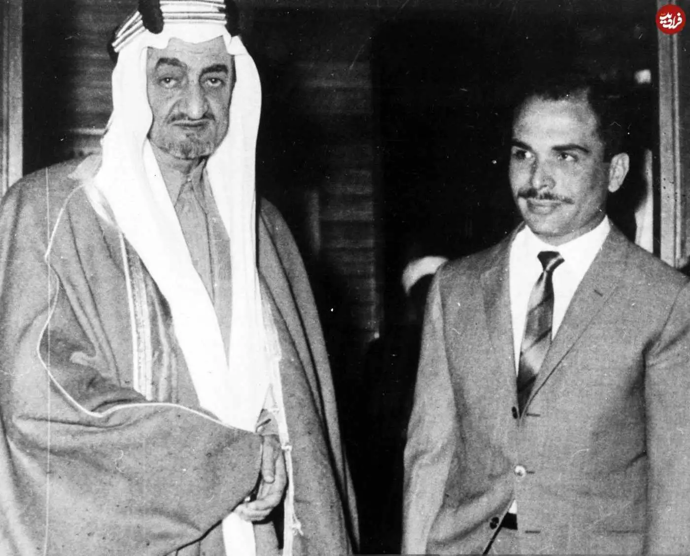 عکس؛ سفر در زمان؛ دیدار «ملک فیصل پادشاه عربستان و ملک حسین پادشاه اردن»؛ سال 46