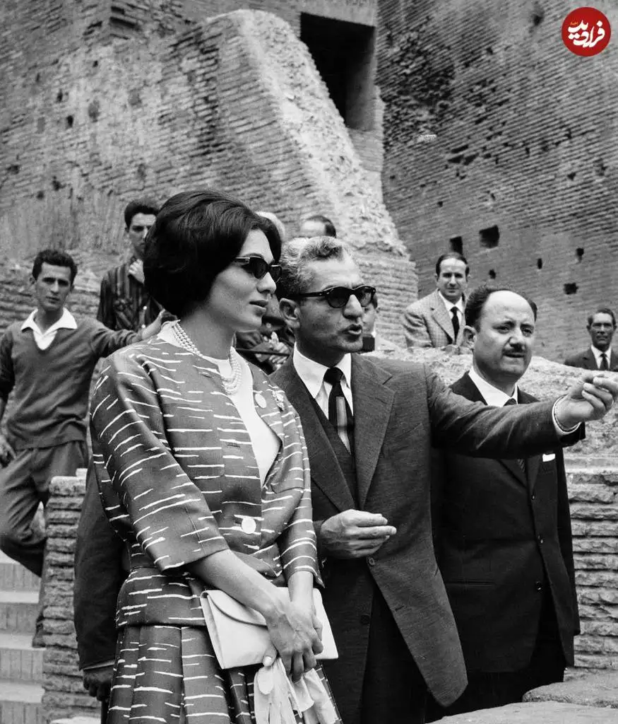 عکس؛ سفر در زمان؛ گشت و گذار «شاه و همسر سوم اش» در رُم؛ سال 40