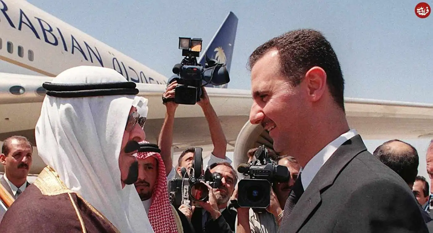 عکس؛ سفر در زمان؛ استقبال «بشار اسد از ملک عبدالله، پادشاه عربستان»؛ سال 1378