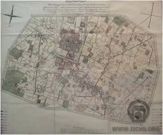 عکس؛ سفر در زمان؛ تهرانِ 1275 قمری در یک نگاه؛ نقشه تاریخی با جزئیات دروازه ها و محلات