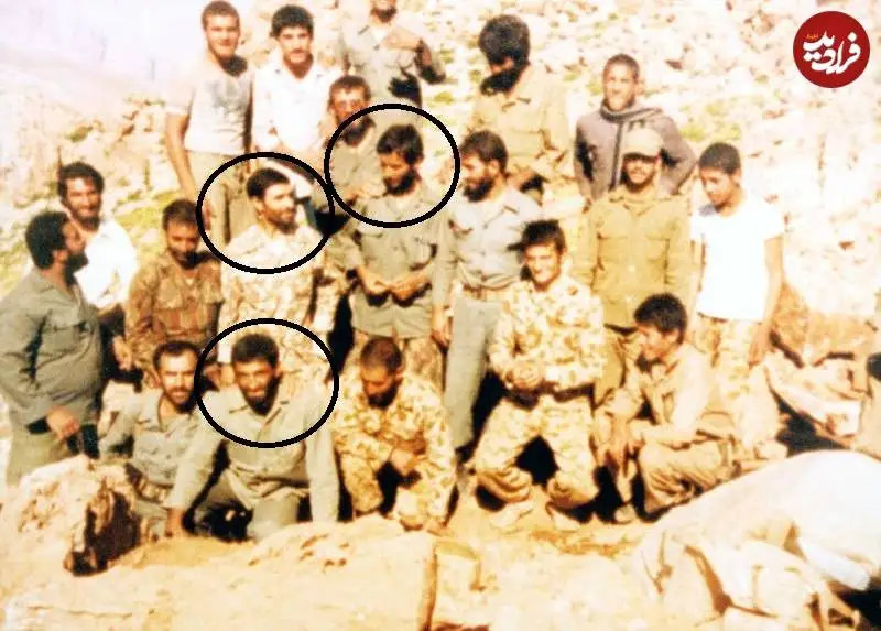 عکس؛ سفر در زمان؛ «احمد متوسلیان در کنار صیاد شیرازی و همت» در جبهه غرب؛ دهه 60