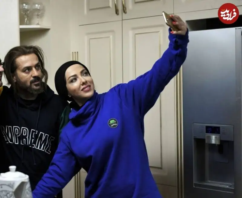 عکس؛ سفر در زمان؛ سلفی «لیلا اوتادی» و «احمد مهرانفر» در پشت صحنۀ یک فیلم؛ سال 1397