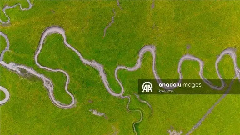 تصاویر؛ زیبایی بهاری پیچ وخم های رودخانه ها در اردهان