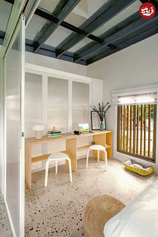 تصاویر؛ معماری خاص خانه ای با سقف خورشیدی در زمین 23 متری