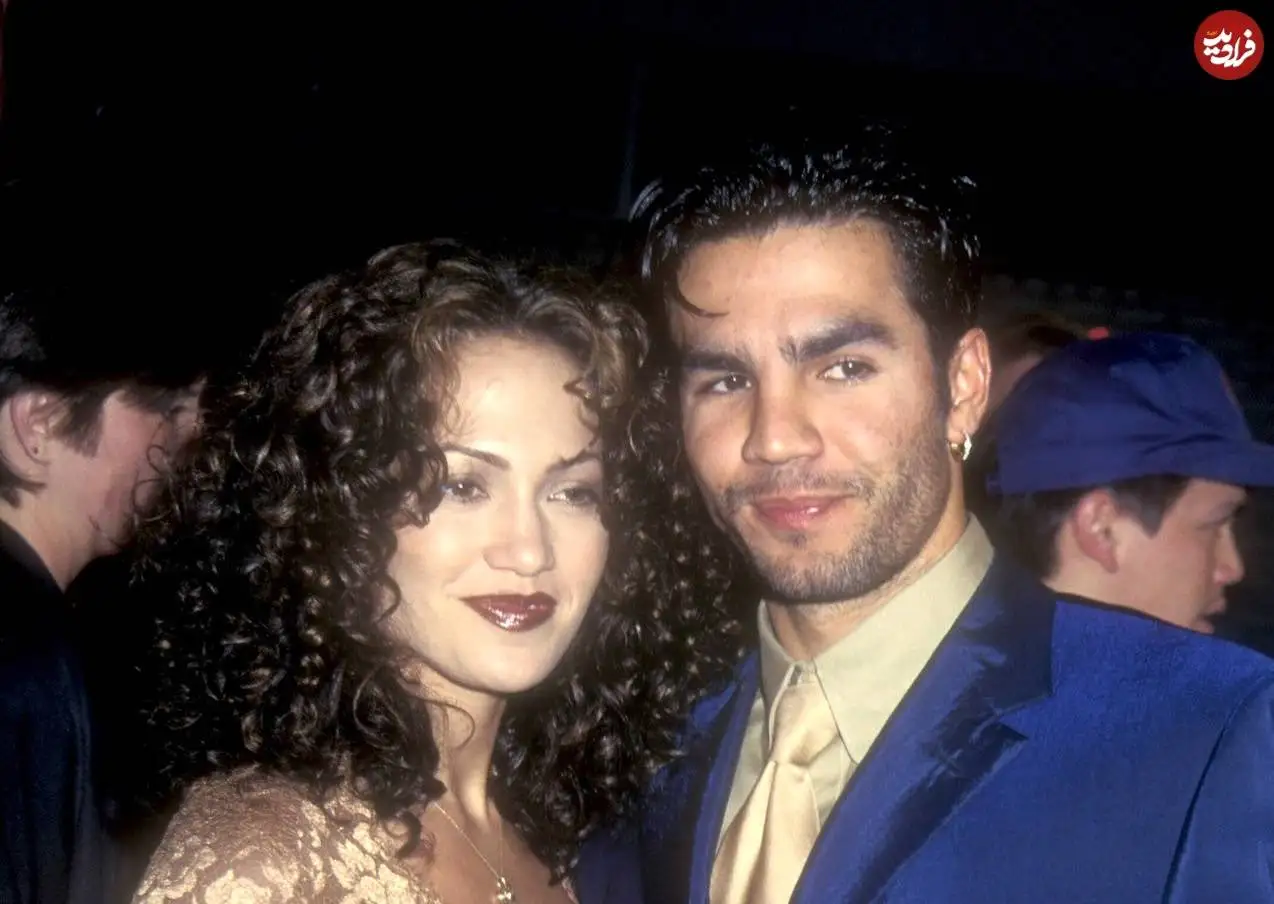 عکس؛ سفر در زمان؛ «جنیفر لوپر در کنار همسر اولش، اوجانی نوا»؛ سال 1376