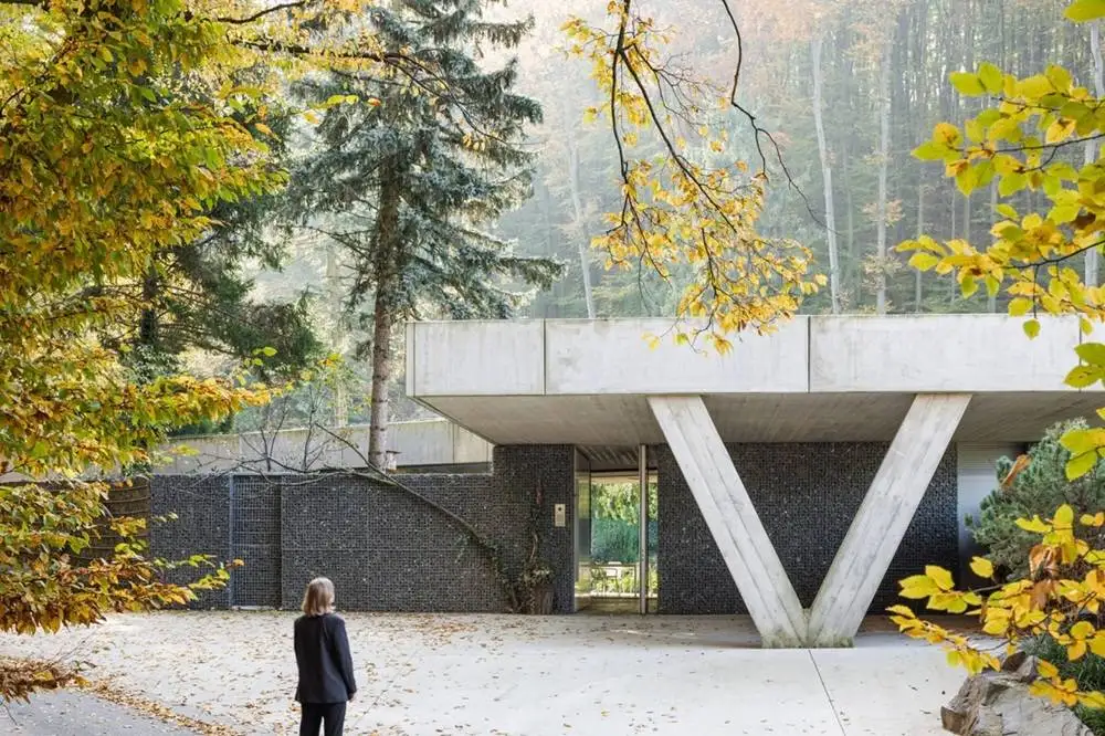 تصاویر؛ معماری فوق العادۀ خانه ای با باغ سنگی در میان جنگل