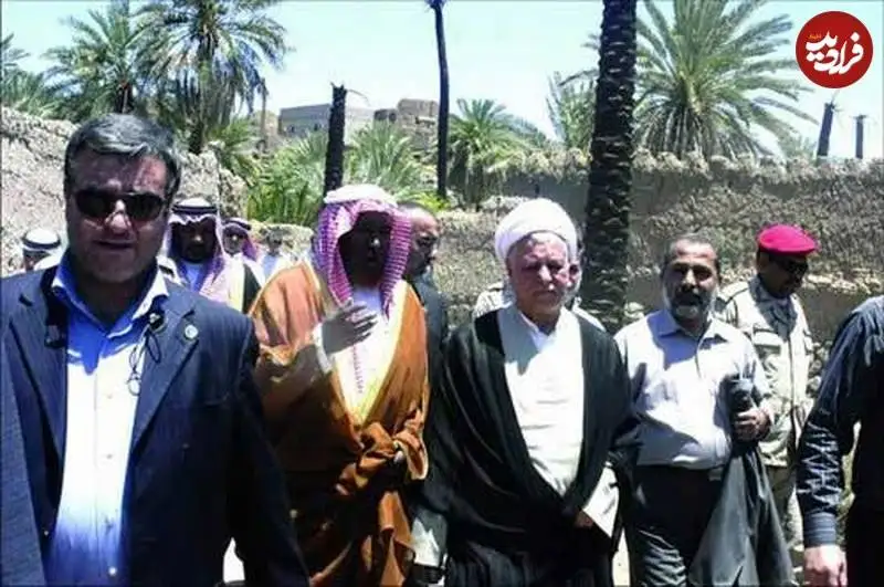 عکس؛ سفر به تاریخ؛ بازدید «هاشمی رفسنجانی» از «باغ فدک» در عربستان؛ سال 1387