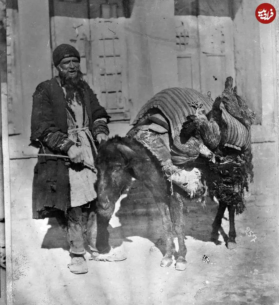 تصاویر؛ سفر به عصر قاجار؛ از «الاغ خستۀ مرغ فروش پیر» تا «بساط زنانه پای کرسی»