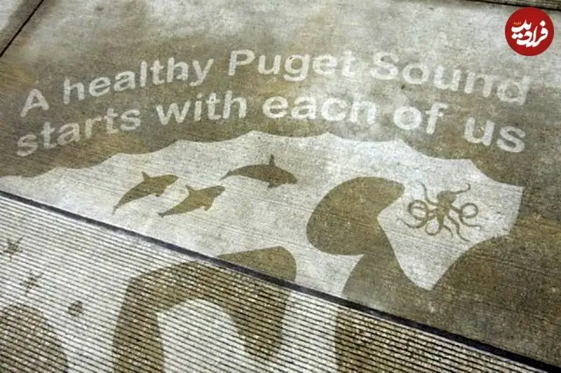 نقاشی های خلاقانه ای که فقط زیر باران دیده می شوند