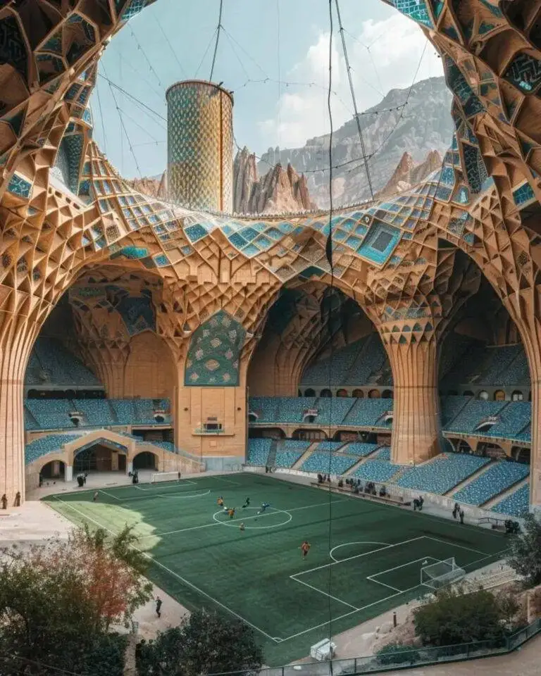 تصاویر؛ دستپخت جذاب ai؛ 10 ورزشگاه که معماری کاملا ایرانی دارند