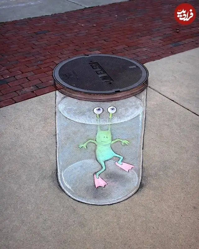 تصاویر؛ هنر خیابانی؛ تازه ترین شاهکارهای بامزۀ هنرمندی که موجودات خیالی را به خیابان می آورد