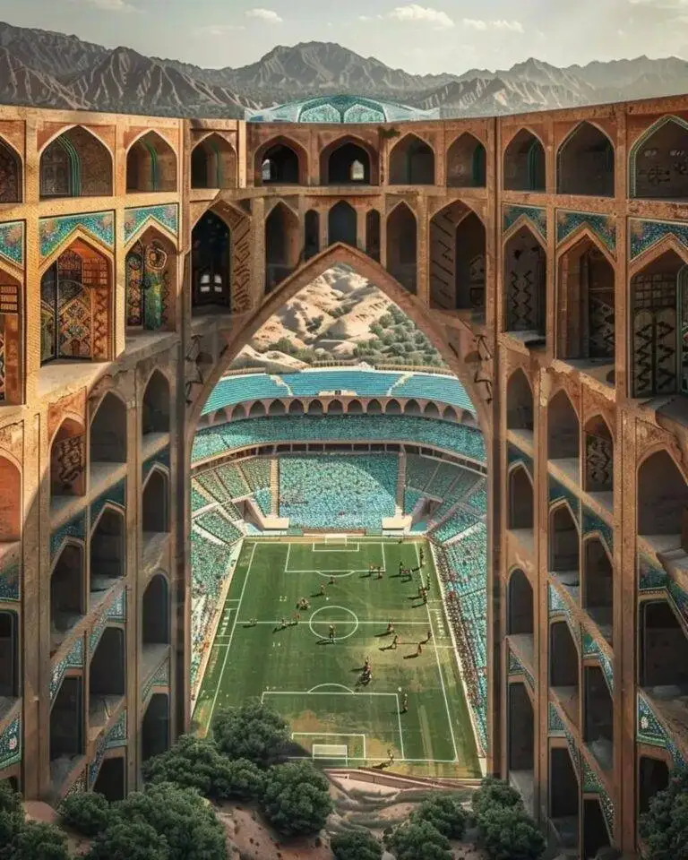 تصاویر؛ دستپخت جذاب ai؛ 10 ورزشگاه که معماری کاملا ایرانی دارند