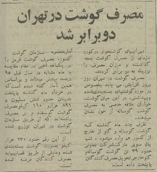 عکس؛ سفر در زمان؛ تهرانی ها 50 سال پیش چقدر گوشت مصرف می کردند؟