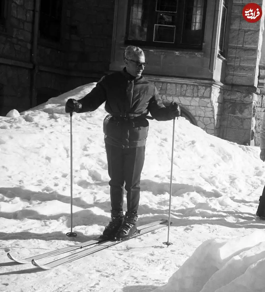 عکس؛ سفر در زمان؛ خوشگذرانی زمستانی «محمدرضا پهلوی» در سوئیس؛ سال 1345