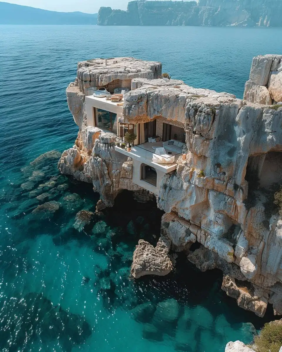 تصاویر؛ ویلا آفتاب کاپری؛ زیبایی های معماری با هوش مصنوعی در ایتالیا 