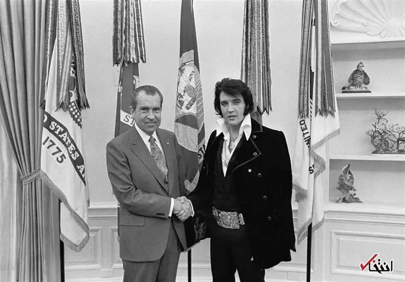 عکس؛ سفر در زمان؛ خواننده معروف آمریکایی در کنار متحد مهم شاه در کاخ سفید