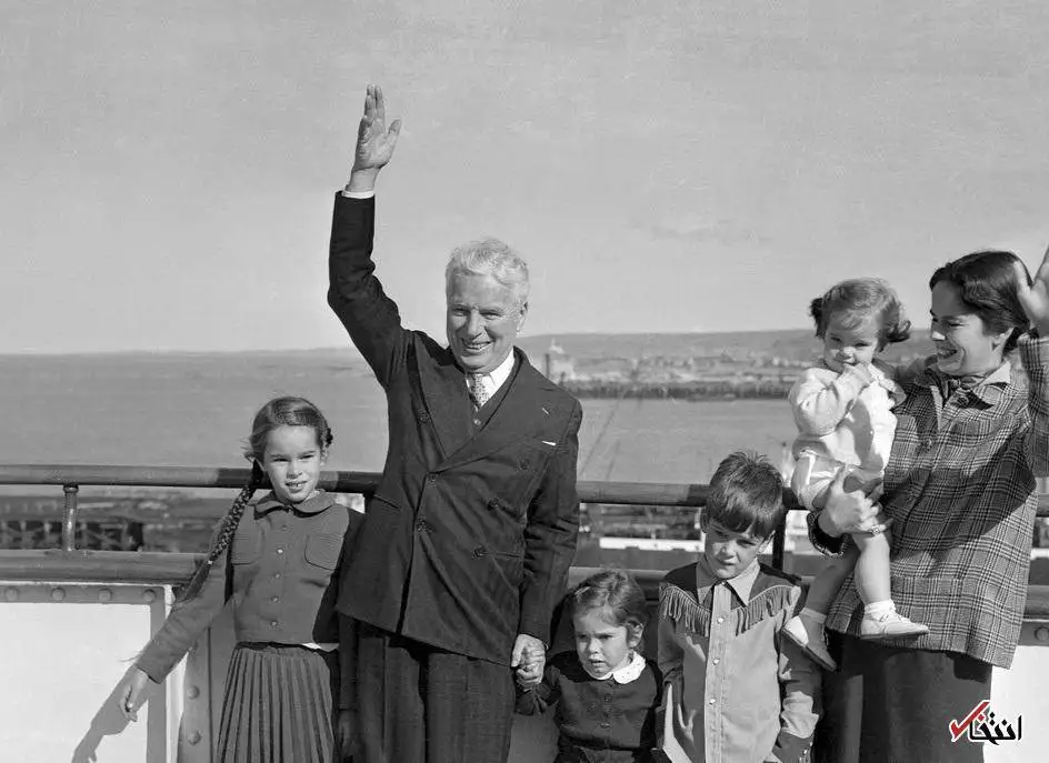 عکس؛ سفر در زمان؛ 73 سال قبل؛ چارلی چاپلین در تصویری خانوادگی