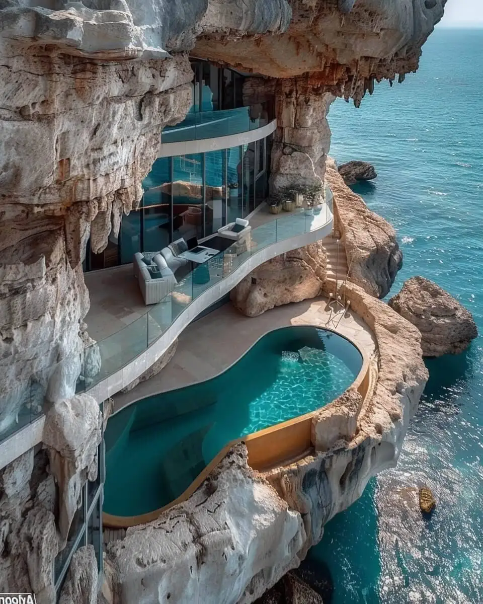 تصاویر؛ ویلا آفتاب کاپری؛ زیبایی های معماری با هوش مصنوعی در ایتالیا 