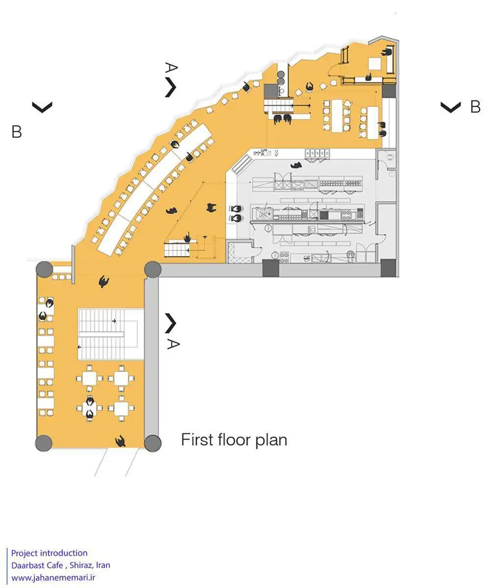 تصاویر؛ معماری جالب یک کافه در شیراز با داربست های ساختمانی