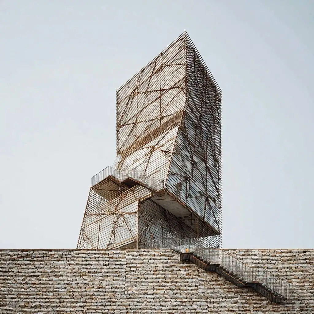 تصاویر؛ معماری با هوش مصنوعی؛ پایه کار با میلگرد