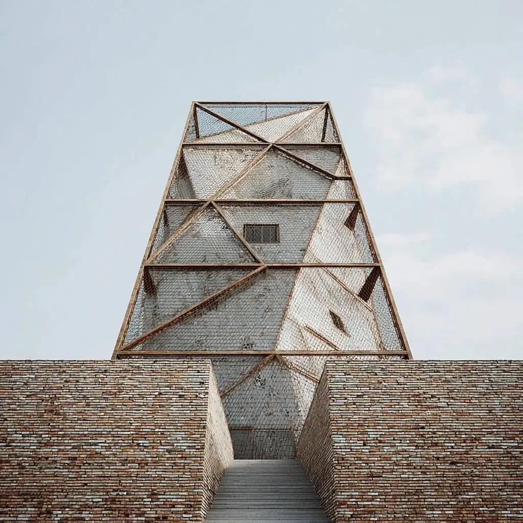 تصاویر؛ معماری با هوش مصنوعی؛ پایه کار با میلگرد