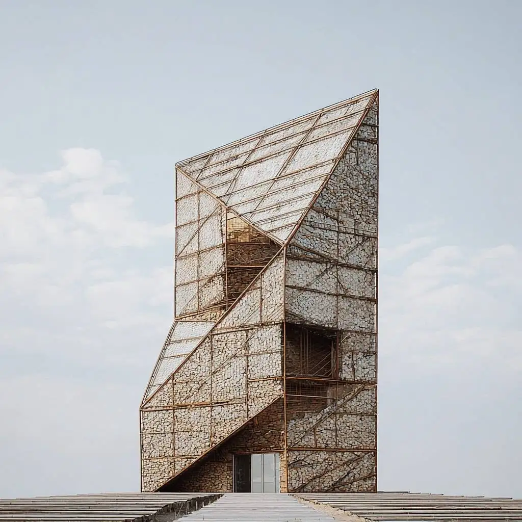 تصاویر؛ معماری با هوش مصنوعی؛ پایه کار با میلگرد