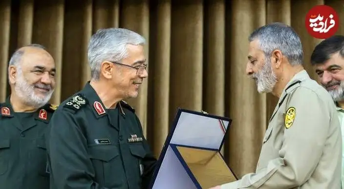 عکس؛ سفر در زمان؛ «سردار رادان، سرلشکر موسوی و سرلشکر باقری» در یک مراسم؛ سال 1402