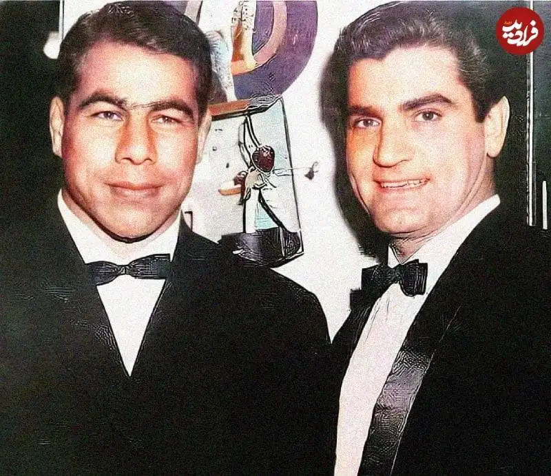 عکس؛ سفر در زمان؛ «ویگن در کنار غلامرضا تختی» در یک مراسم خصوصی؛ اوایل دهه 40