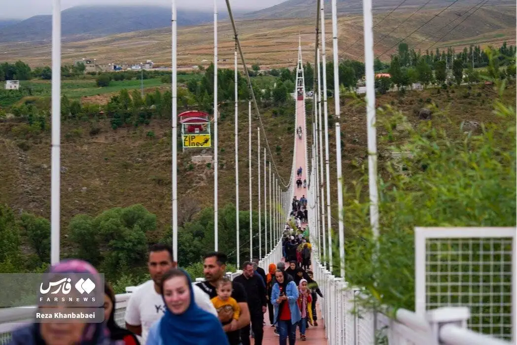 تصاویر؛ پل معلق در دل دره زیبای خیاوچای، عکس پل معلق مشگین شهر