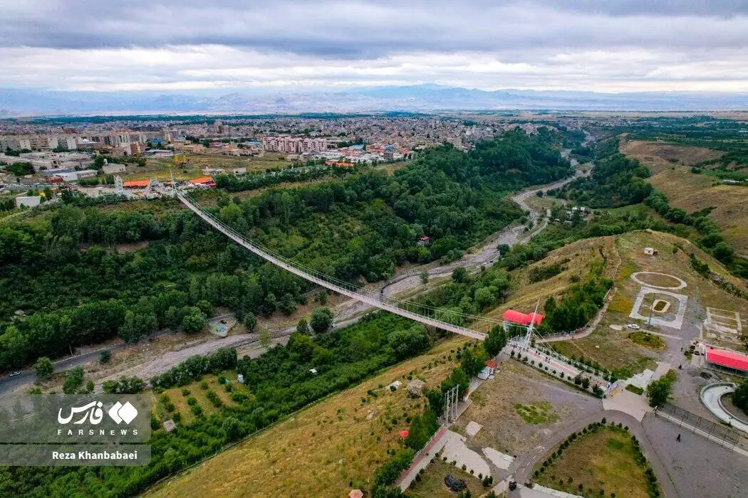 تصاویر؛ پل معلق در دل دره زیبای خیاوچای، عکس پل معلق مشگین شهر