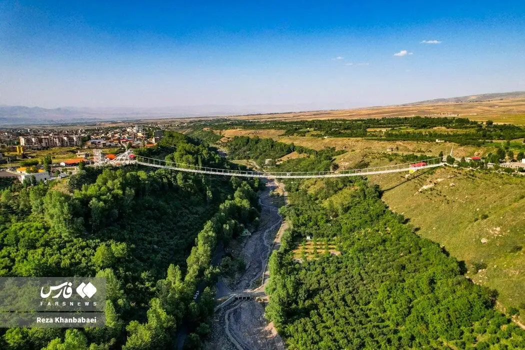 تصاویر؛ پل معلق در دل دره زیبای خیاوچای، عکس پل معلق مشگین شهر