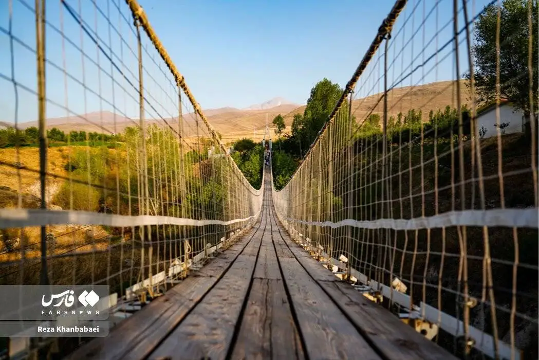 تصاویر؛ پل معلق در دل دره زیبای خیاوچای، عکس پل معلق مشگین شهر