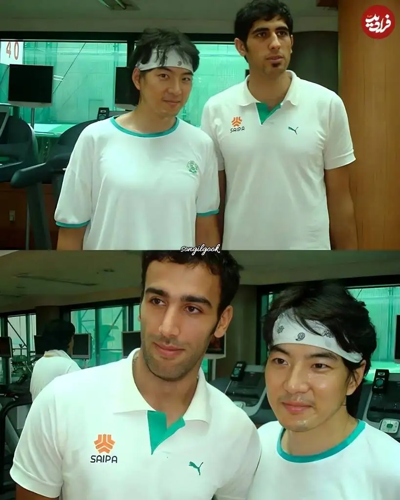 عکس| سفر در زمان؛ بازیکنان تیم والیبال سایپا در کنار «جومونگ» در سئول؛ سال 1388