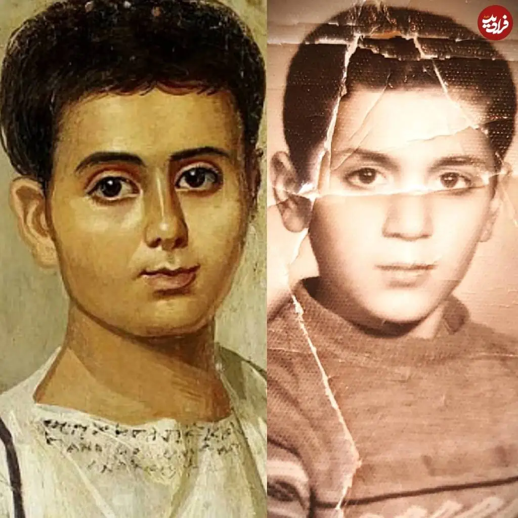 عکس| سفر در زمان؛ شباهت تصویر کودکی حسین رفیعی به یک نقاشی رومی؛ سال 54