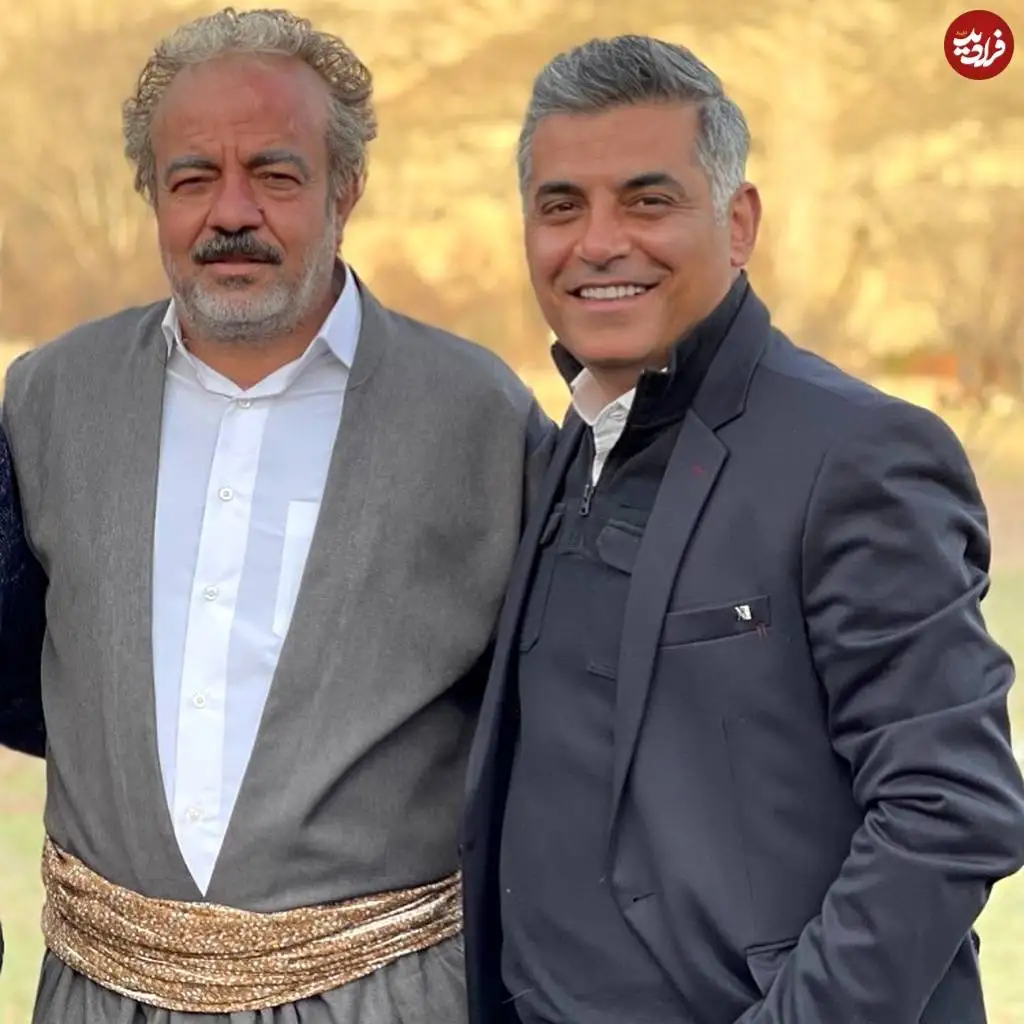 عکس| سفر در زمان؛ «سلطانی و نورالدین» در پشت صحنه سریال نون خ؛ سال 1400