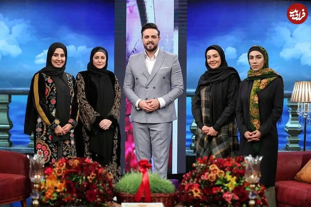عکس| سفر در زمان؛ «کژال، بهنوش، شیرین و مرجان» سریال نون خ در یک برنامه تلویزیونی؛ سال 98