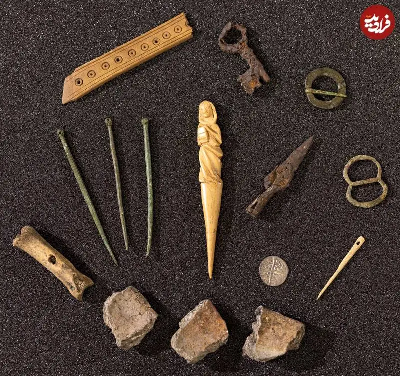 «سنجاق سر» ساخته شده از «شاخ گوزن» در قلعۀ 800 ساله پیدا شد