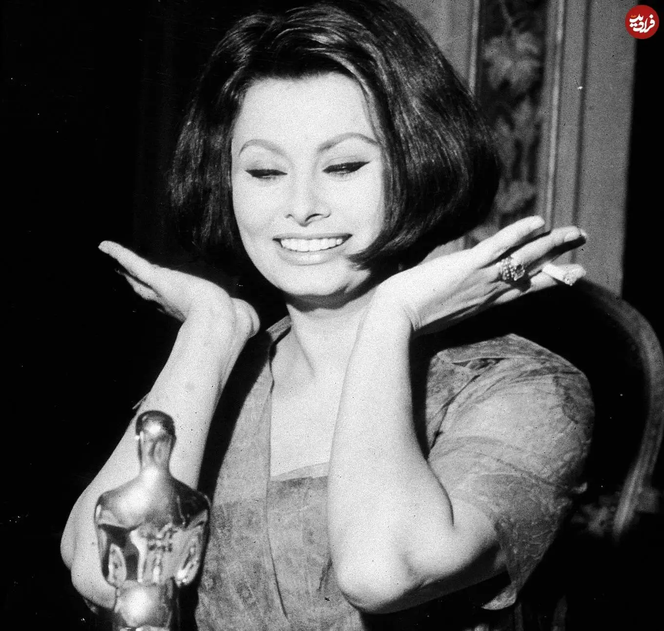 عکس؛ سفر در زمان؛ «سوفیا لورن» پس از دریافت جایزه اسکار؛ سال 1341