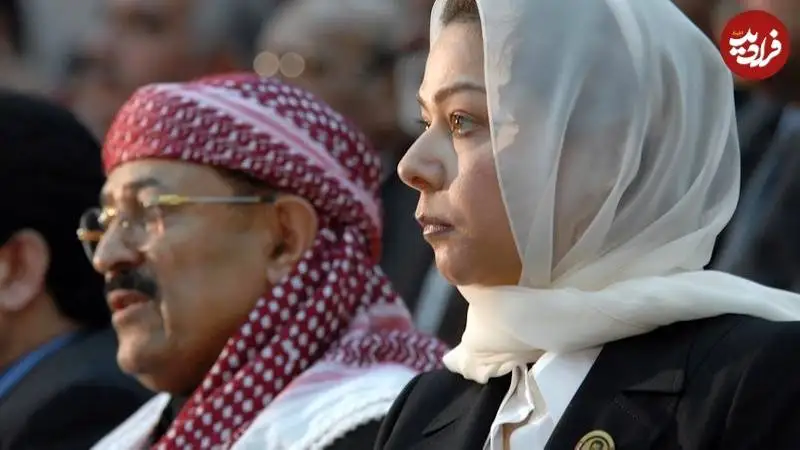 عکس| سفر به تاریخ؛ «رغد، دختر صدام» در مراسم چهلم پدرش در یمن؛ 18 سال قبل