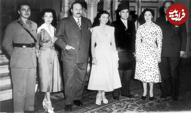 عکس؛ سفر در زمان؛ فوزیه فواد و خانواده اش پس از مراسم عروسی پرنسس فائقه در قاهره؛ سال 1328