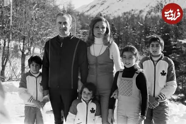 عکس| سفر در زمان؛ گشت و گذار زمستانی «محمدرضا پهلوی و خانواده اش» در سوئیس؛ سال 52