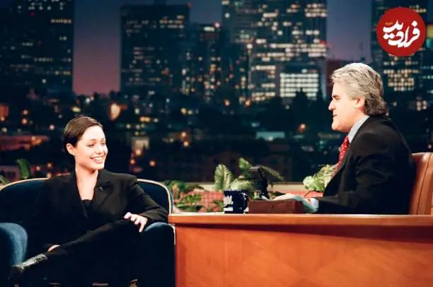 عکس| سفر در زمان؛ «آنجلینا جولی» در برنامه امشب با جی لنو؛ سال 1376