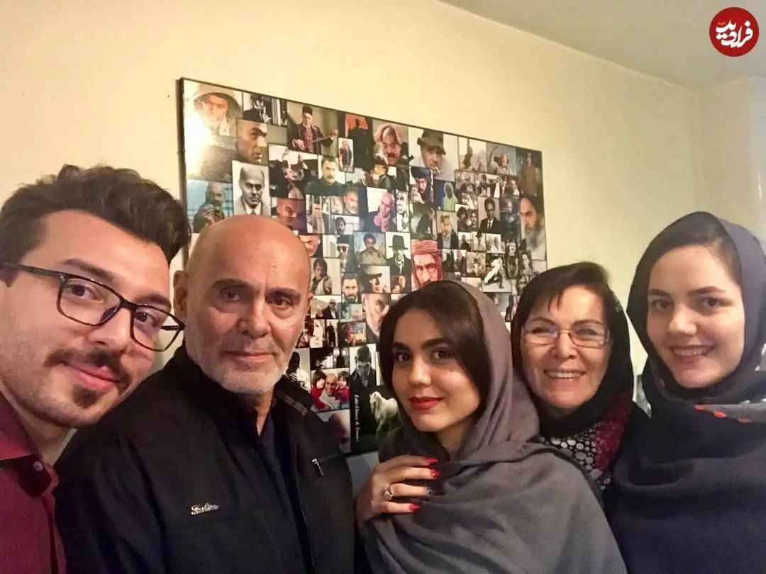 عکس| سفر در زمان؛ «باران» سریال آوای باران در کنار خانواده جمشید هاشم پور؛ سال 96
