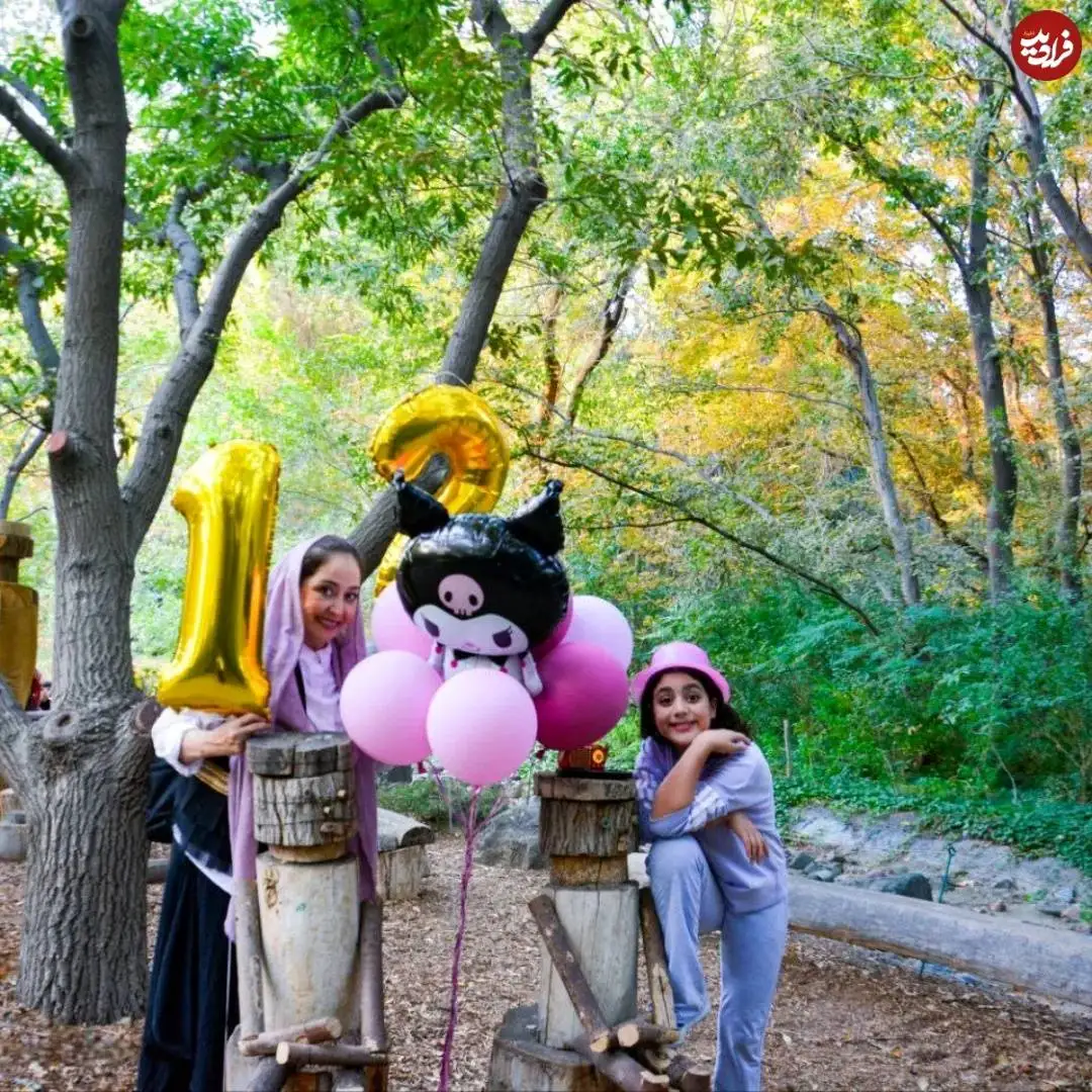 عکس| سفر در زمان؛ «آفرین زن دوم شکیب» سریال آوای باران در جشن تولد 12 سالگی دخترش