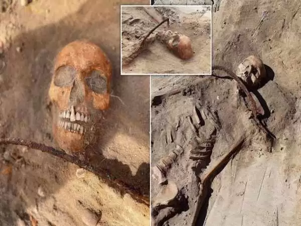 (تصاویر) اسکلت یک زن خون آشام با داسی به دور گلو برای جلوگیری از زنده شدن در لهستان پیدا شد