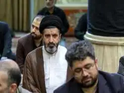 عکس؛ سفر به تاریخ؛ «سید مسعود خامنه ای، فرزند رهبر انقلاب» در مراسم ترحیم سید ابراهیم رئیسی