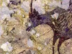 نقاشی 44 هزارسالۀ «انسان های شکارچی دُم دار» در یک غار پیدا شد