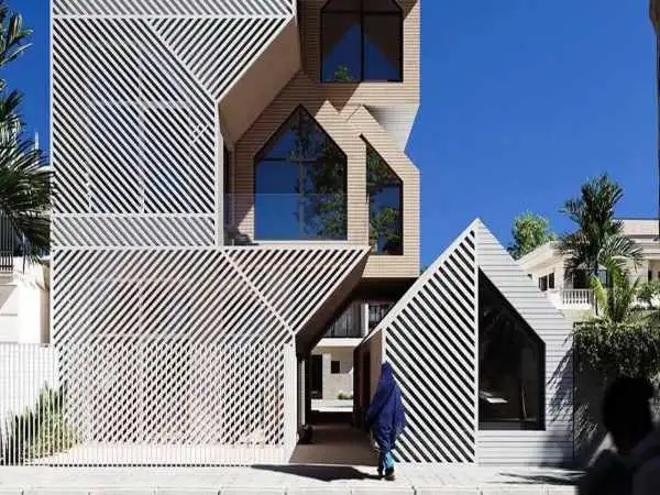 تصاویر؛ معماری فوق خلاقانه در چابهار؛ این ساختمان حس خوب محاسبات هندسی را انتقال می دهد!